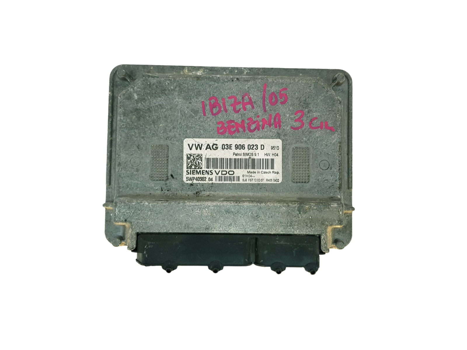 Controller 03E906023D 5WP40502 04 VW Seat Siemens 32944 main product photo