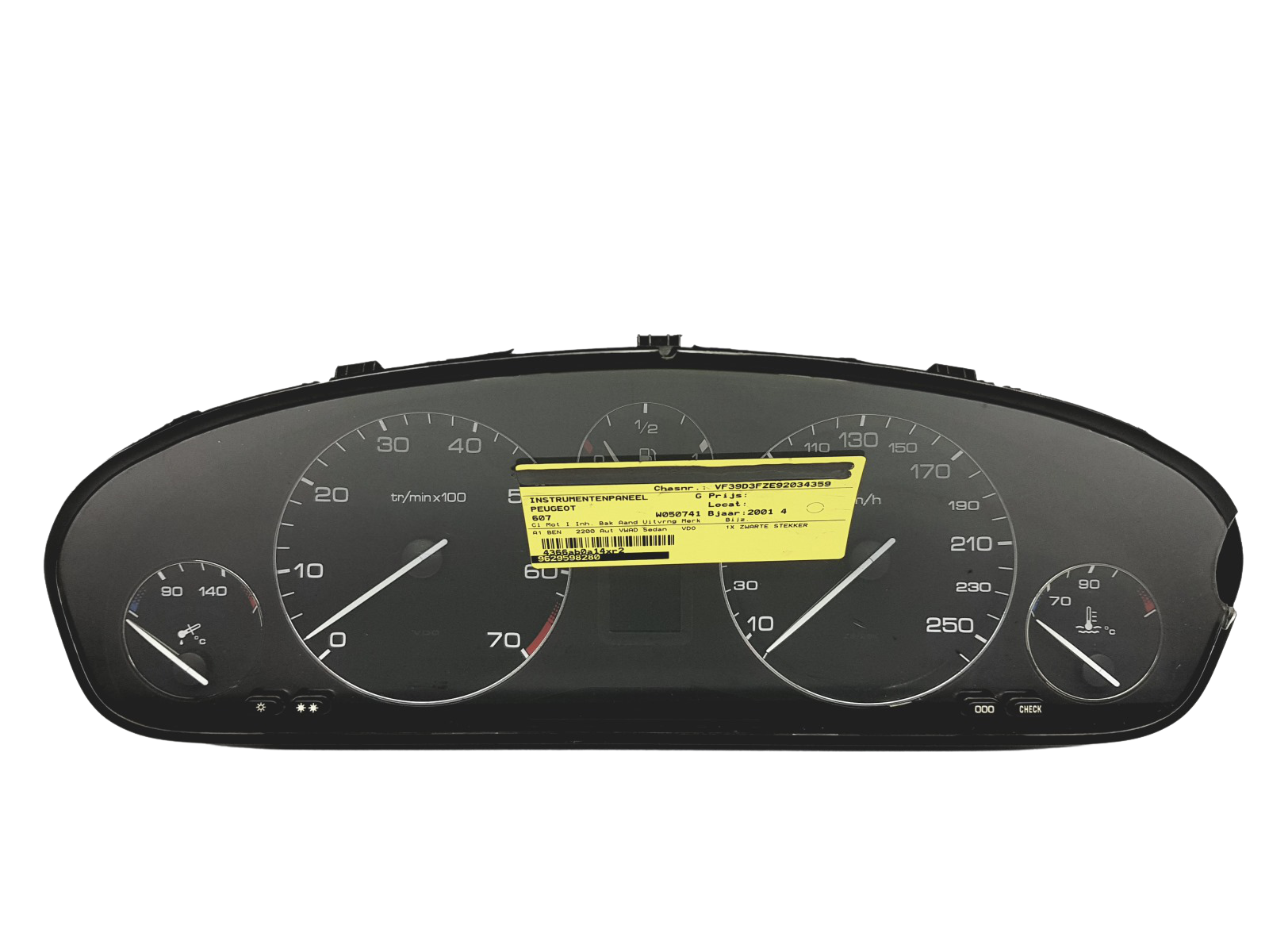 Speedometer/Instrument Cluster Peugeot 607 9629598280 110008883001 45035 main product photo