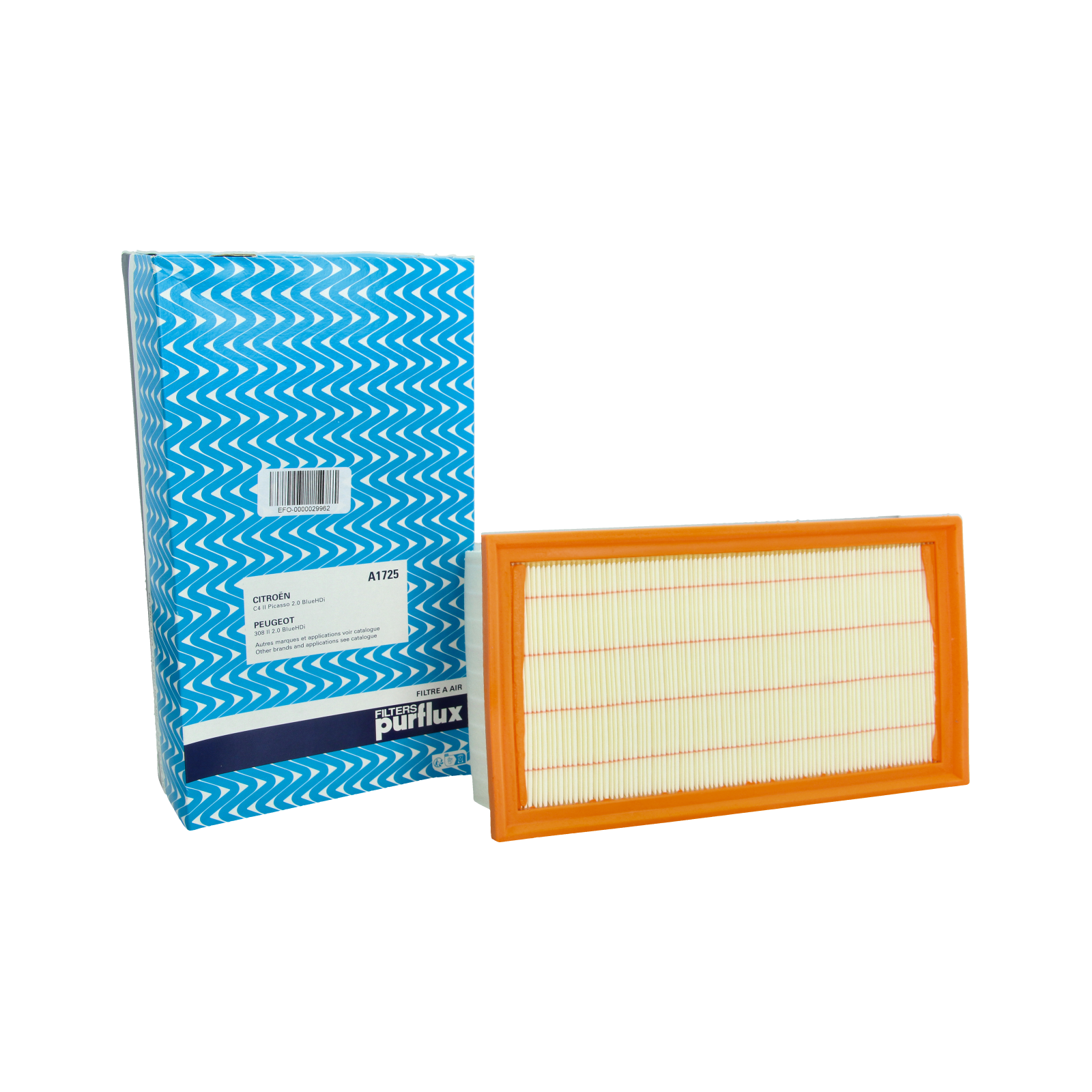 Air Filter For A1725 9800097580 Citroen Peugeot Purflux main product photo