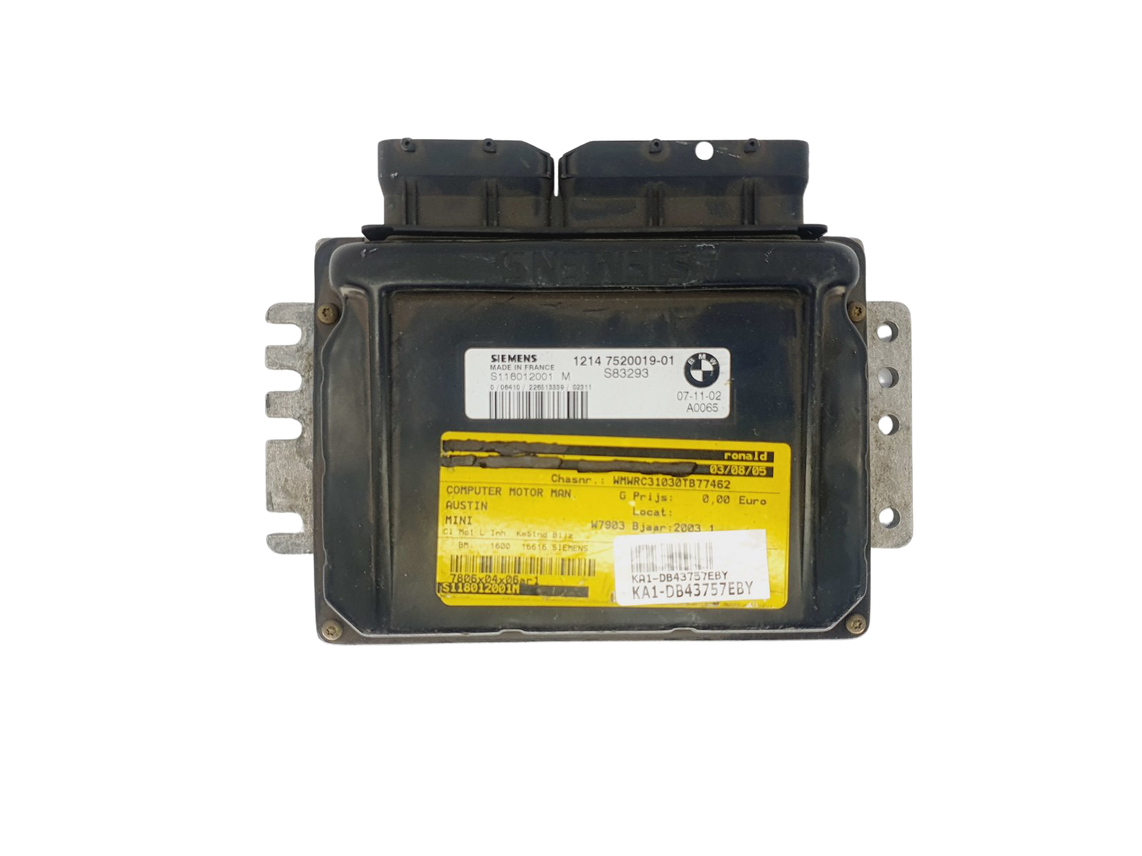 Controller 12147520019-01 S118012001M Mini BMW Siemens 43757 main product photo