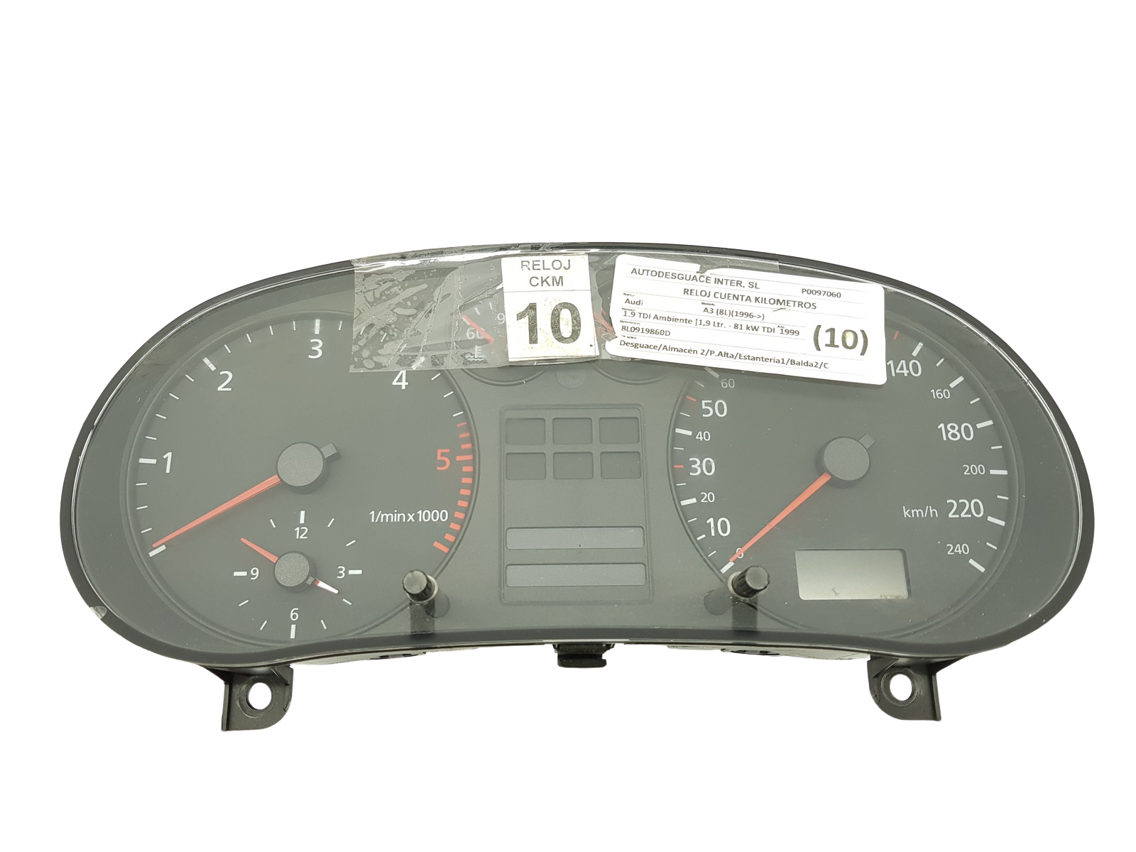 Speedometer/Instrument Cluster Audi A3 8L 8L0919860D 26716