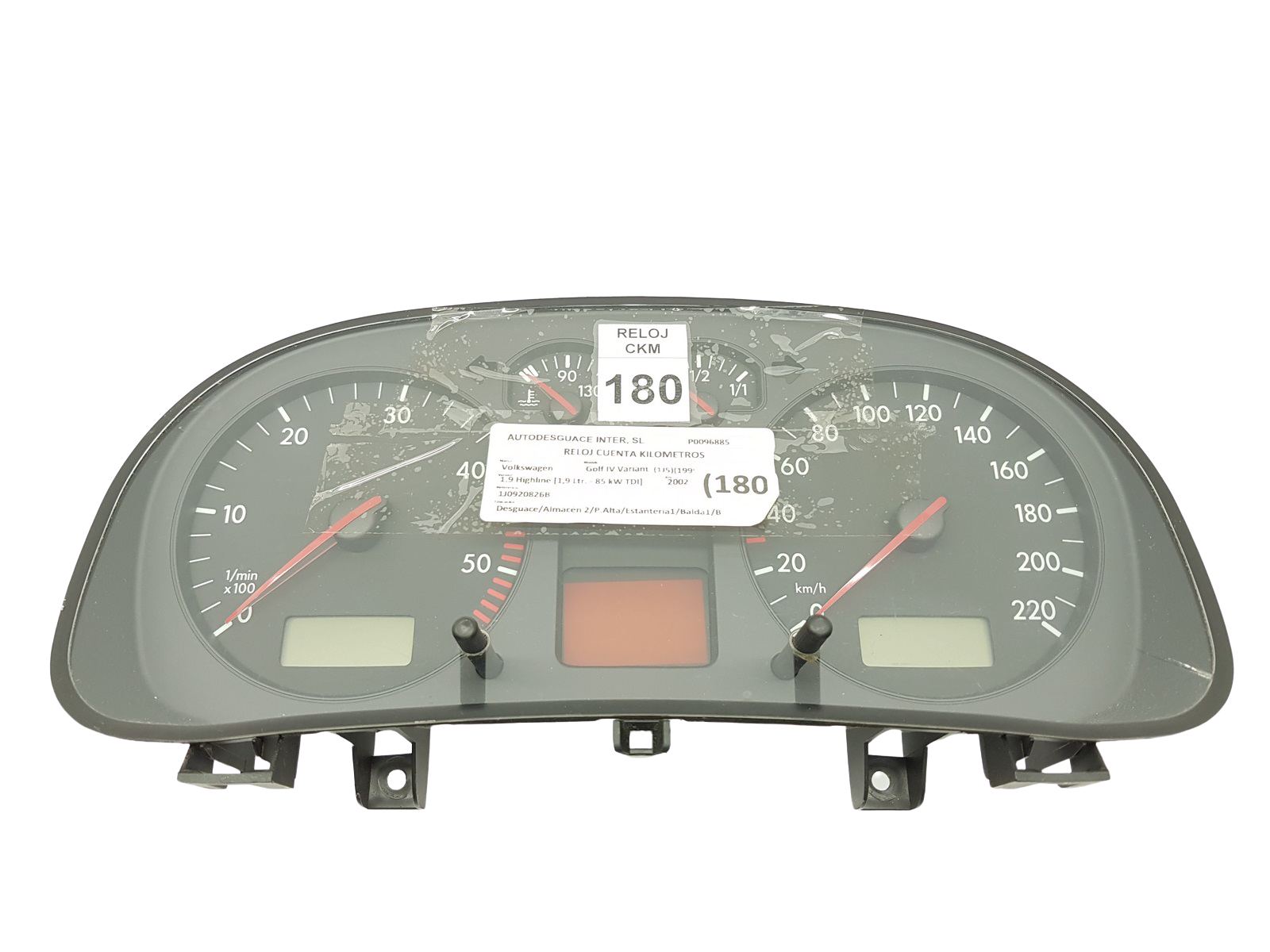 Speedometer/Instrument Cluster VW Golf MK4 1J0920826B 0263637062 26737