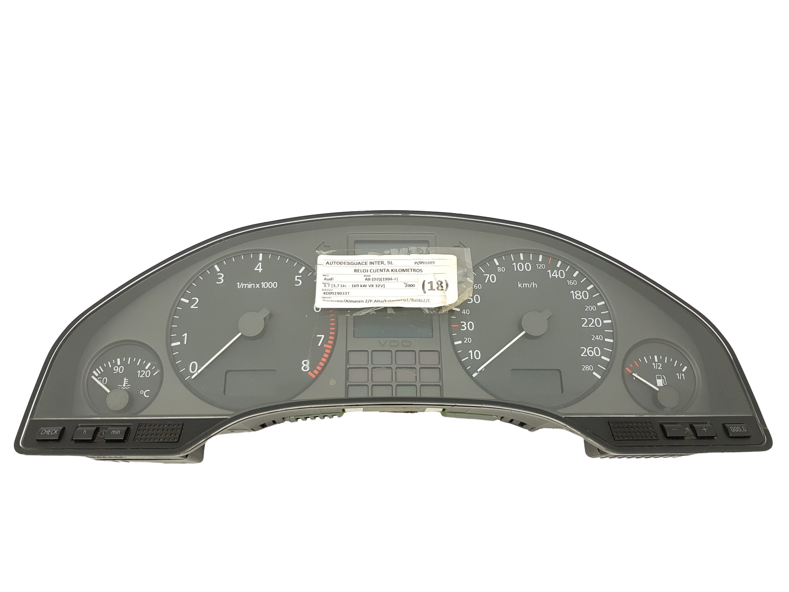 Speedometer/Instrument Cluster Audi A8 D2 4D0919033T 110008639026 VDO