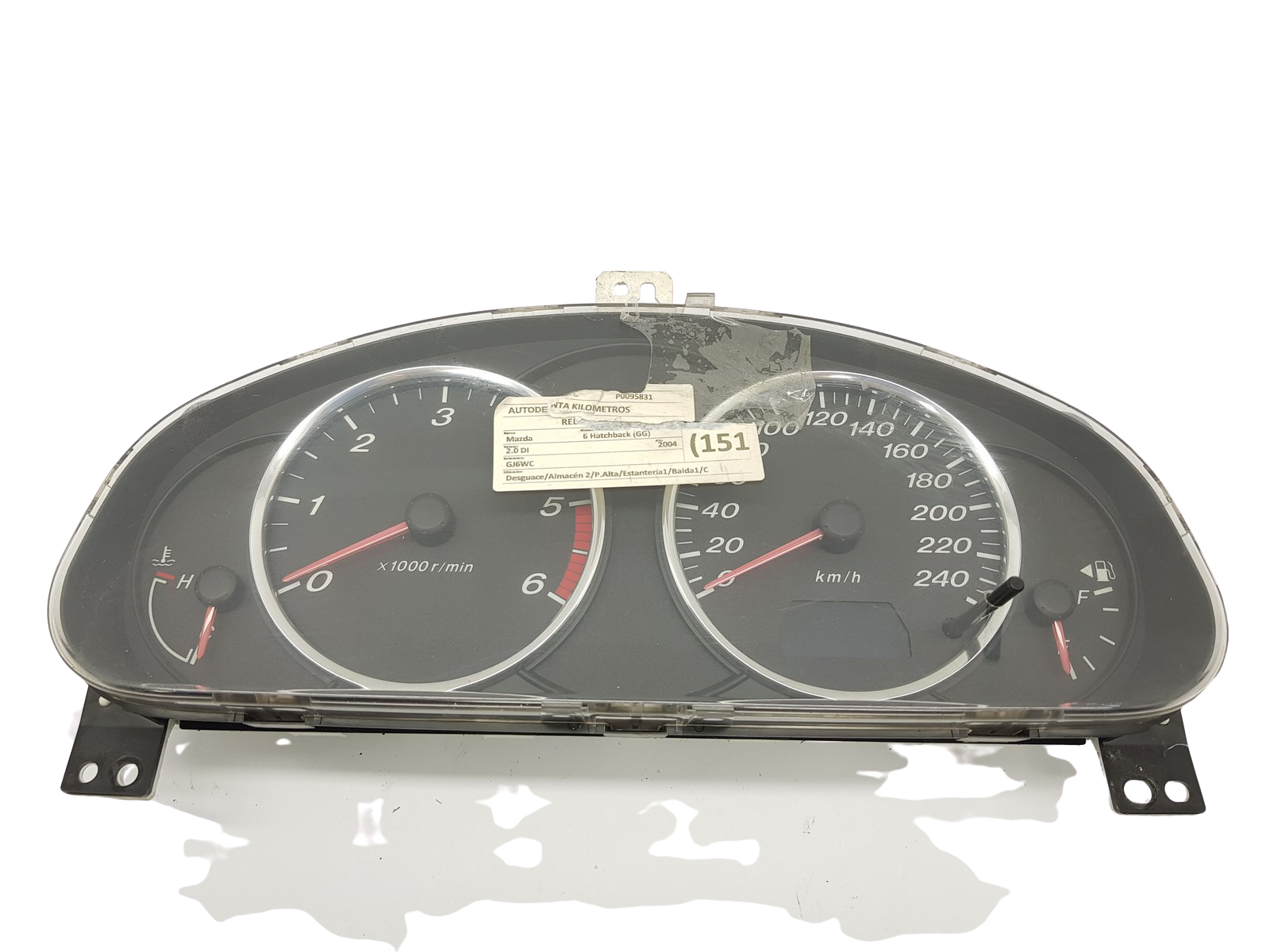 Speedometer/Instrument Cluster Mazda 6 JGGJ6WC 26889